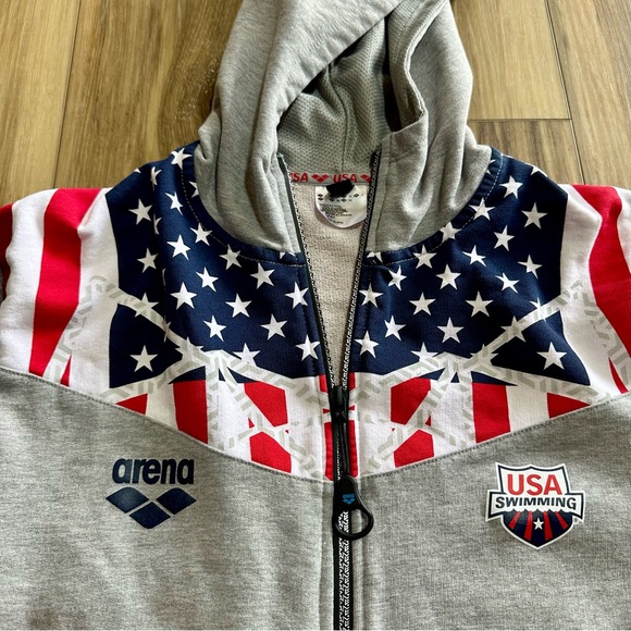 Arena USA Swimming Unisex Team OG Hooded F/Z Jacket hoodie, Medium - Picture 3 of 10